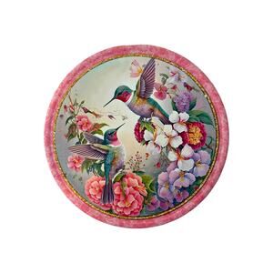8” Metal Hummingbird and Floral Metal Sign – Perfect for Wreaths, Home Decor